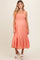 Coral Smocked Bodice Maternity Maxi Dress