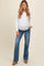 Blue Wide Hem Flare Maternity Jeans