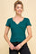 Hunter Green Thermal Tee With Front Notch