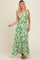 Green Printed Halter Cut-Out Maxi Dress