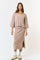 Mocha Textured Knit Top And Midi Skirt Set