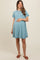 Light Blue Solid T-shirt Maternity Mini Dress