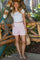 Strawberry Milk Smocked Detail Highwaist Striped Shorts