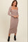 Taupe Knit Shrug Fitted Midi Dress