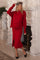 Red Knit Asymmetrical Top Midi Skirt Maternity Set