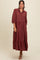 Brown Tiered Button Down Midi Dress