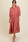SalmonTiered Button Down Midi Dress