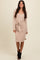 Cream Ribbed Knit Long Sleeve Tie Waist Dress