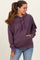 Purple Brushed Knit Oversized Maternity Hoodie
