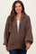 Mocha Oversized Zip Up Maternity Cardigan
