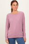 Mauve Ribbed Long Sleeve Pullover Top