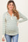 Green Cream Striped Maternity Hoodie