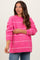 Pink Striped Drop Shoulder Maternity Sweater