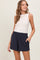 Charcoal Basic Rounded Hem Shorts