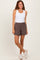 Brown Elastic Cargo Shorts