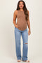 Light Blue Distressed Knee Slim Fit Wide Leg Maternity Jeans
