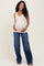 Navy Trouser Hem Wide Leg Maternity Jeans