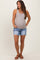 Medium High Rise Loose Fit Distressed Maternity Shorts
