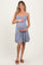 Light Blue Solid Ribbed Knitted Adjustable Strap Sleeveless Maternity Mini Dress