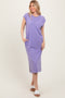 Lavender Casual Sleeveless Pocketed Midi Dress