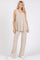 Cream Rib Knit Tank and Pant Set
