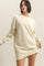Cream Long Sleeve Oversized Sweatshirt Mini Dress