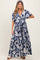 Blue Tropical Floral Maternity Maxi Dress