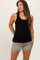 Light Olive Distressed Fringe Hem Maternity Jean Shorts