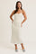 Ivory Floral Pointelle Knit Midi Dress