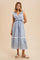 Light Blue Ruffled Floral Cotton Maxi Dress