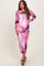 Pink Abstract Fitted Maternity Dress