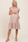 Taupe Solid Ruffle Trim Smocked Maternity Dress