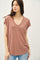 Brown V-Neck Top