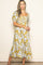 Olive Floral Pleated Bodice Midi Dress