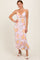 Light Pink Floral Keyhole Detail Maxi Dress