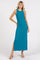 Teal Ribbed Side Slit Tank Dress