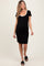 Black Ribbed Knit Short Sleeve Maternity Dress