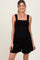 Black Ribbed Smocked Bodice Maternity Romper