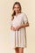 Cream Textured Polo Dress