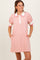 Pink Diamond Print Crochet Trim Polo Dress