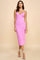 Pink Ribbed Cami Midi Dress