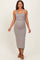 Aqua Chevron Knit Cutout Fitted Maternity Midi Dress