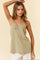Light Olive Crochet Lace Button Detail Tank