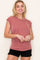 Rust Side Ruched Short Sleeve Top
