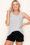 Black Striped Front Pocket Tank Top