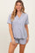 Heather Grey Short Sleeve Button Down Shirt Shorts Set
