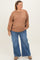 Blue Yoke Detail Ankle Wide Leg Maternity Plus Jeans