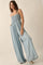 Light Blue Chambray Smocked Jumpsuit