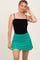 Emerald Green Back Pleat Skort