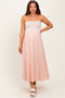 Mauve Striped Tube Knit Maternity Maxi Dress